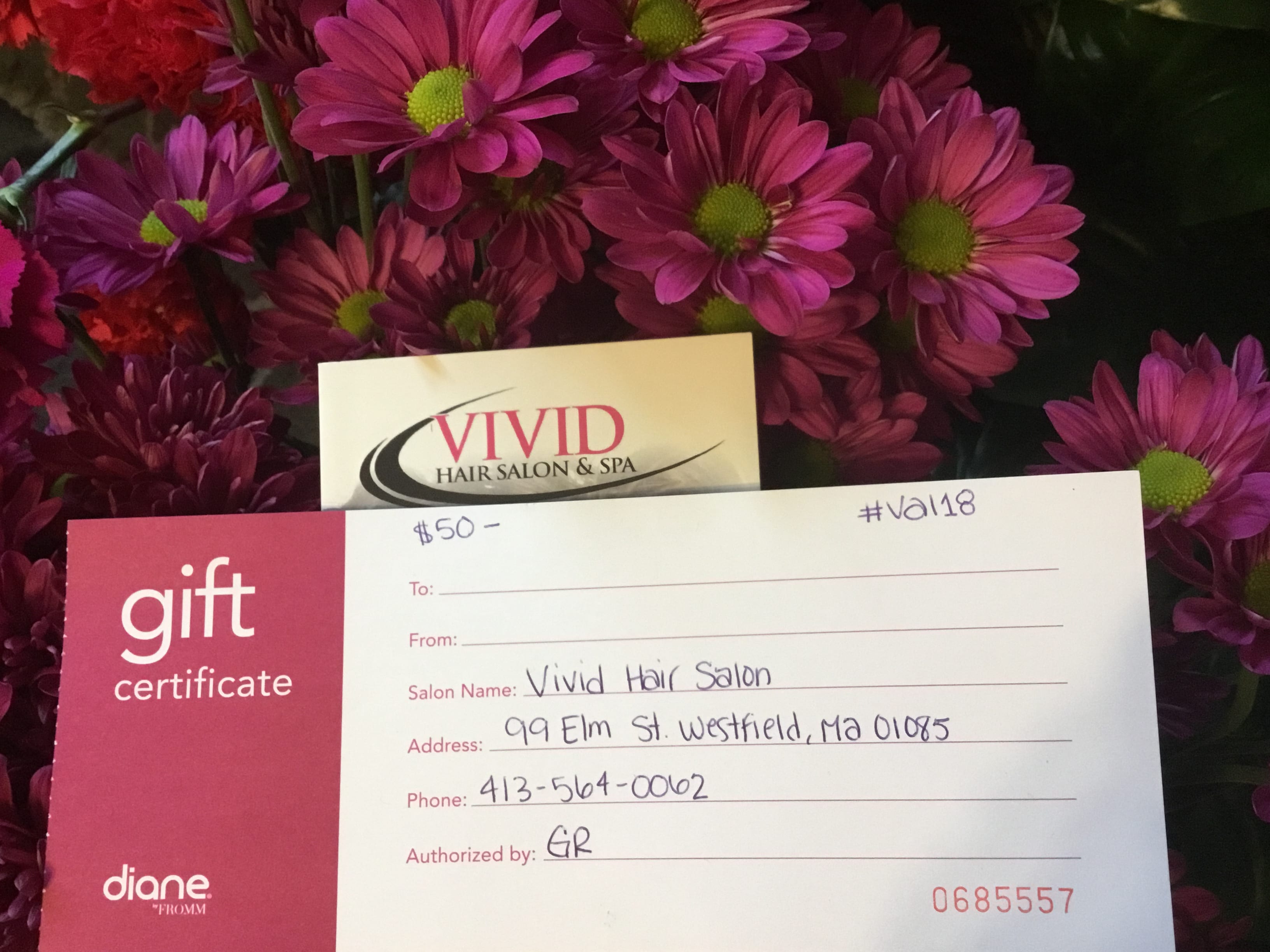 Vivid gift certificate
